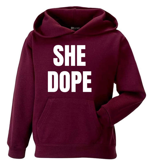 She Dope Burgundy Hoodie