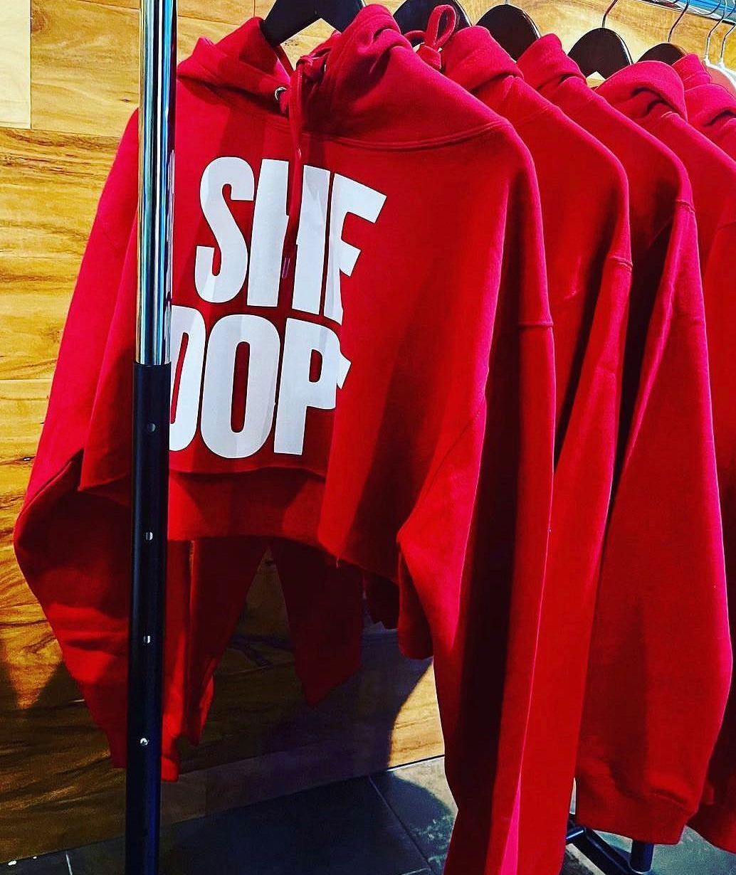 She Dope Red Cropped Hoodie