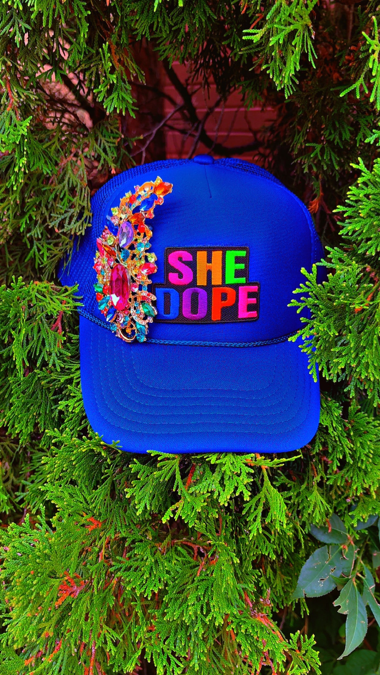 Royal Blue logo She Dope Cap