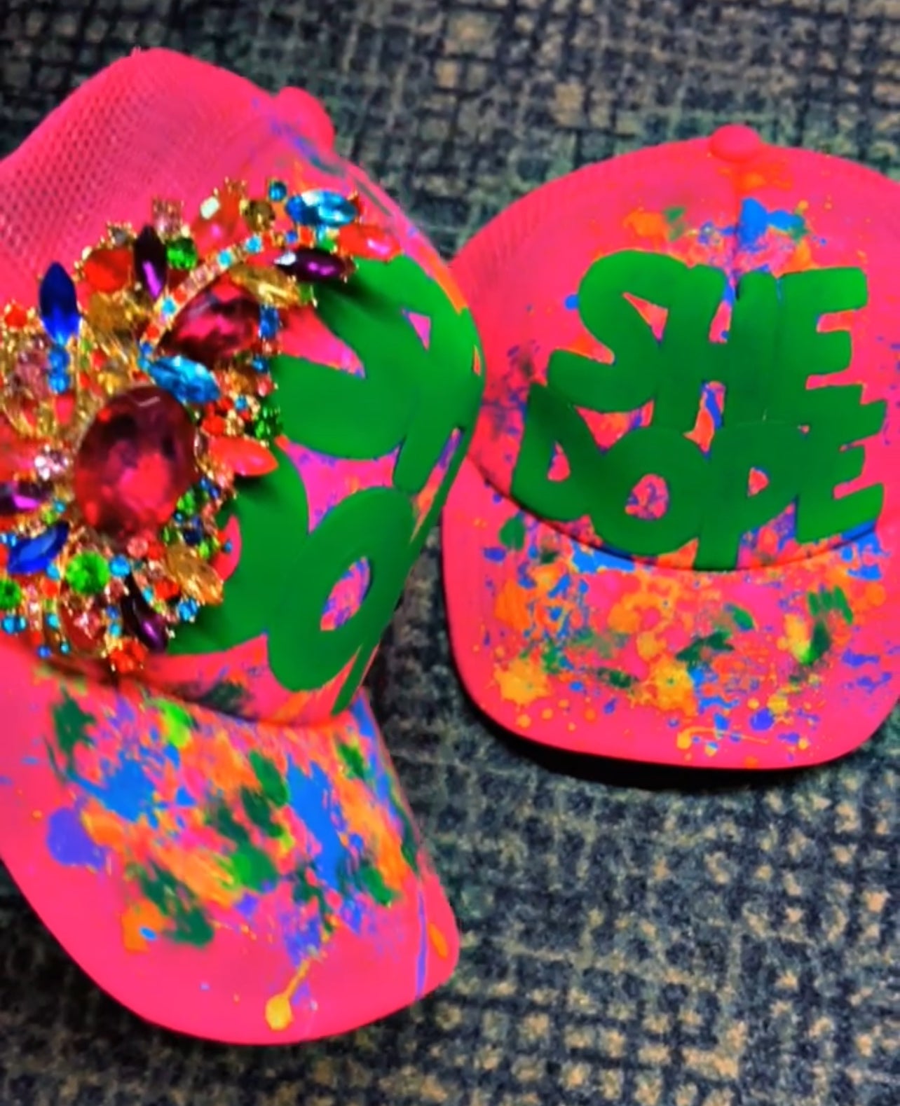 Pink & Green Love Luxury She Dope Cap