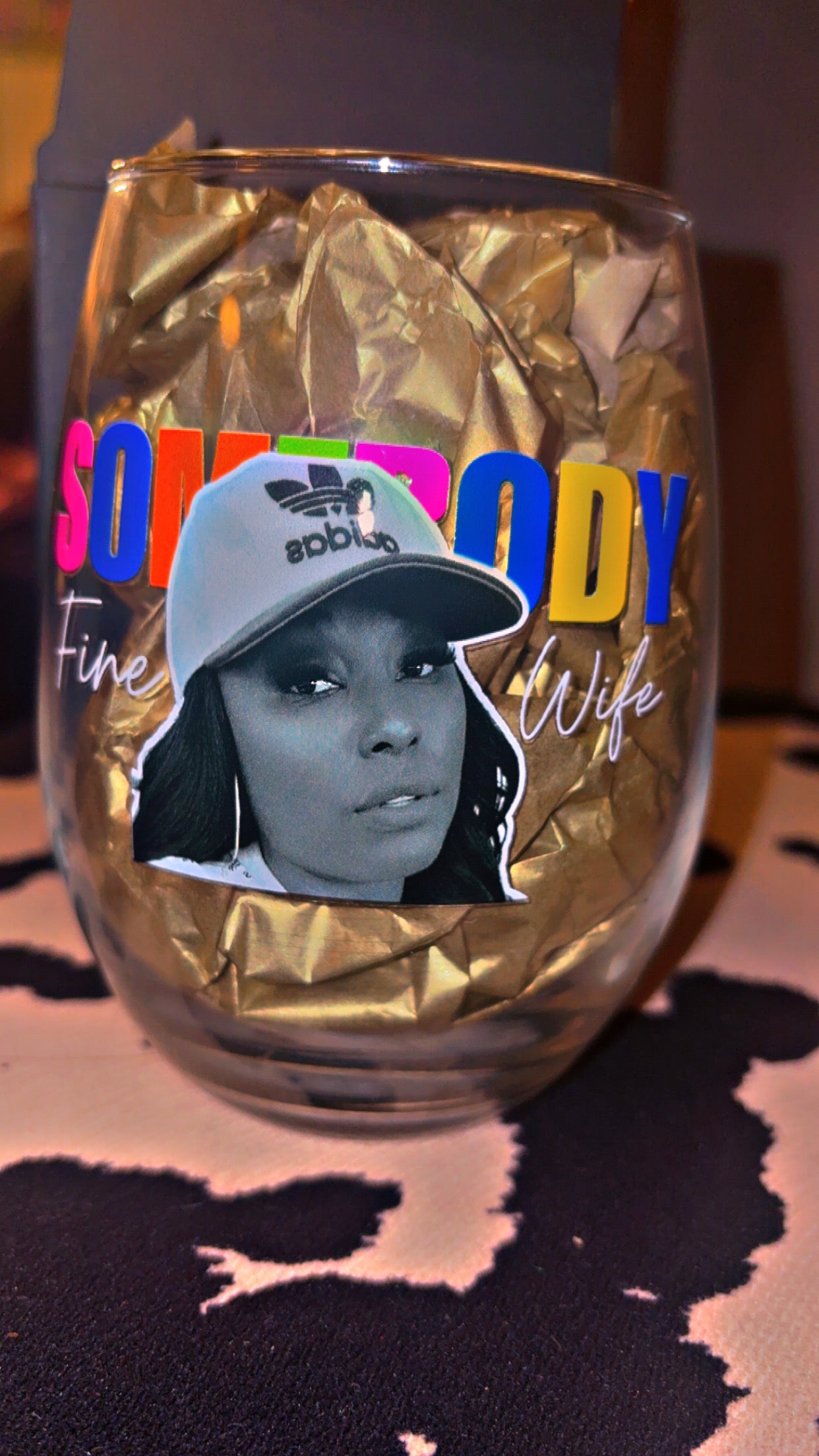 Custom Somebody Fine Wife Wine Glass