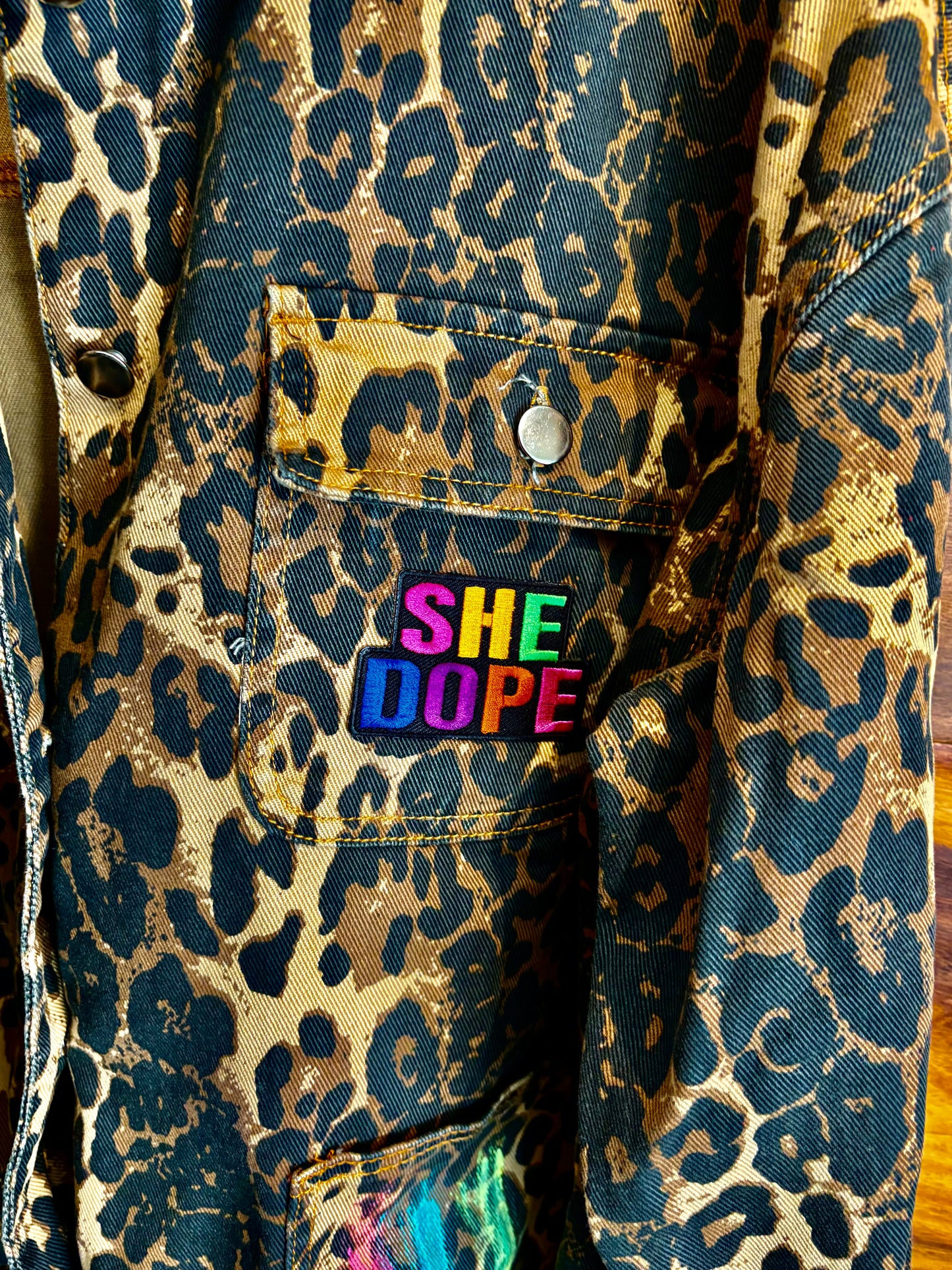 Leopard She Dope logo Jacket
