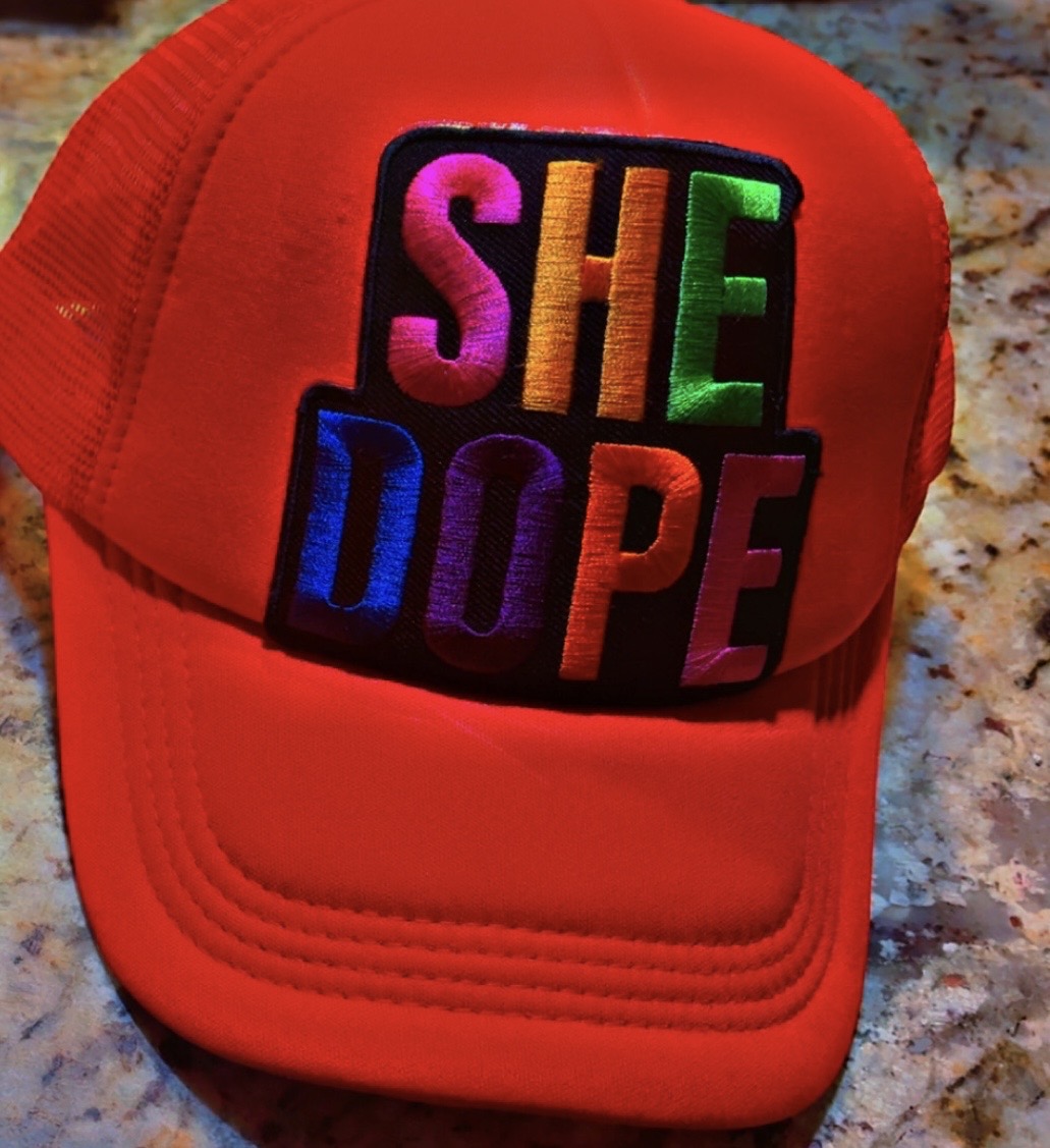 Red logo She Dope Cap