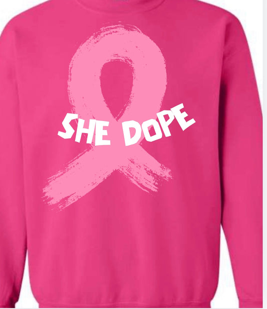She Dope ribbon sweatshirt