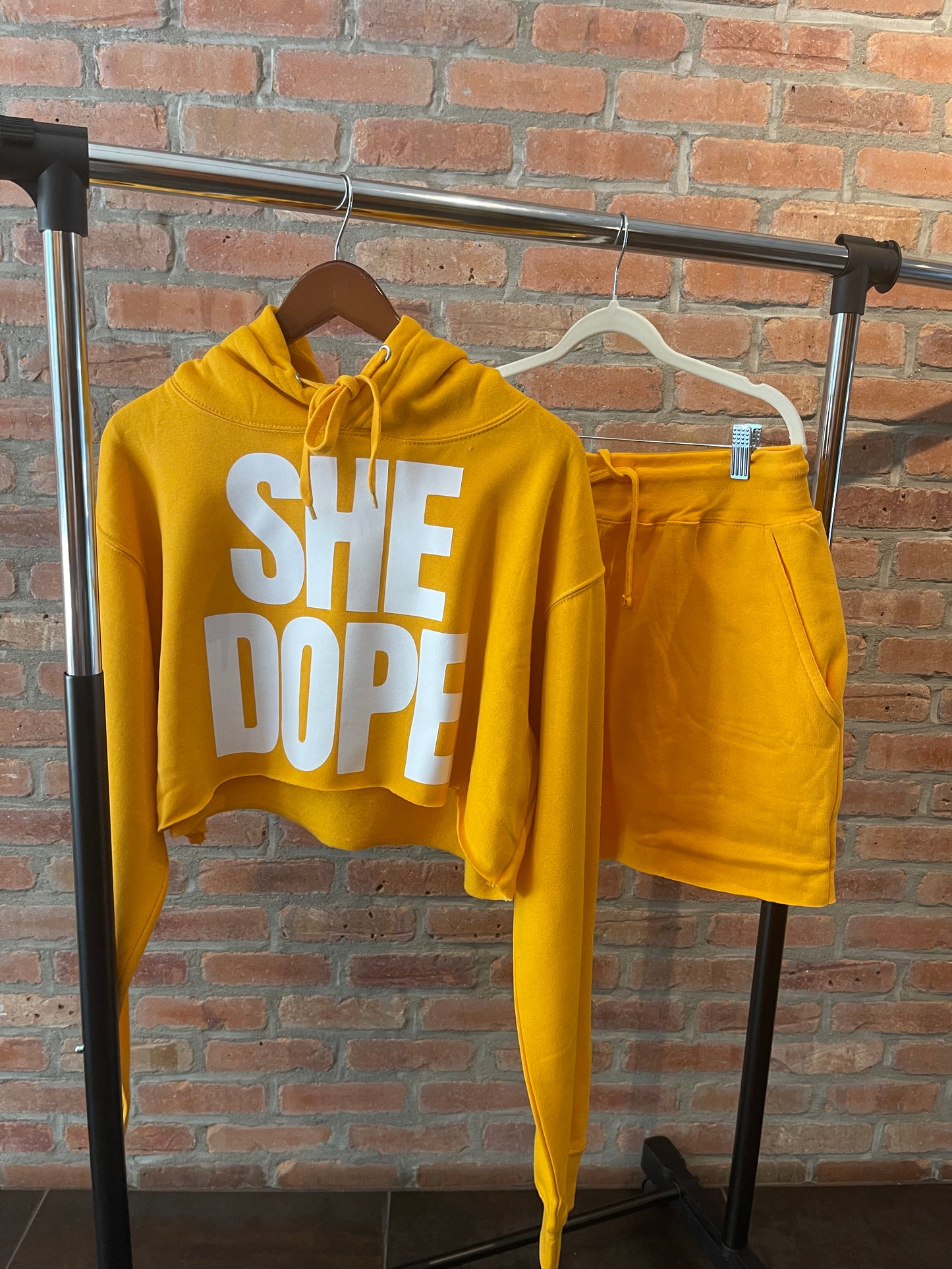 She Dope Mustard Short Set