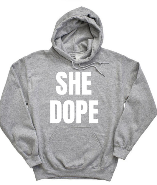 She Dope Heather Gray Hoodie