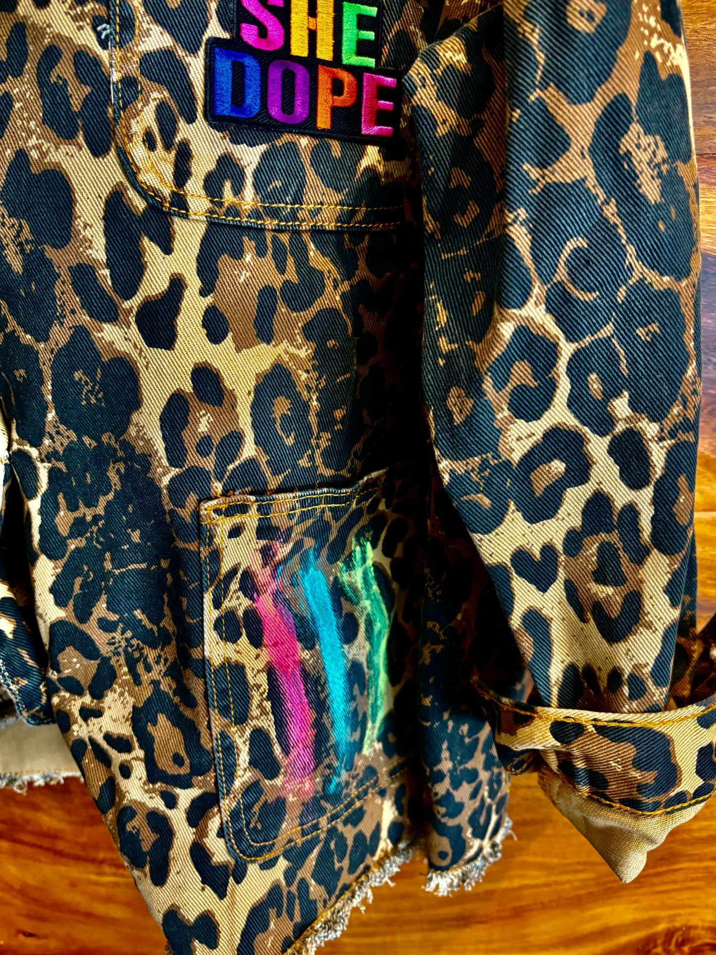 Leopard She Dope logo Jacket