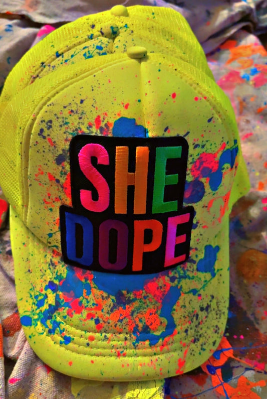 Splattered logo She Dope Cap