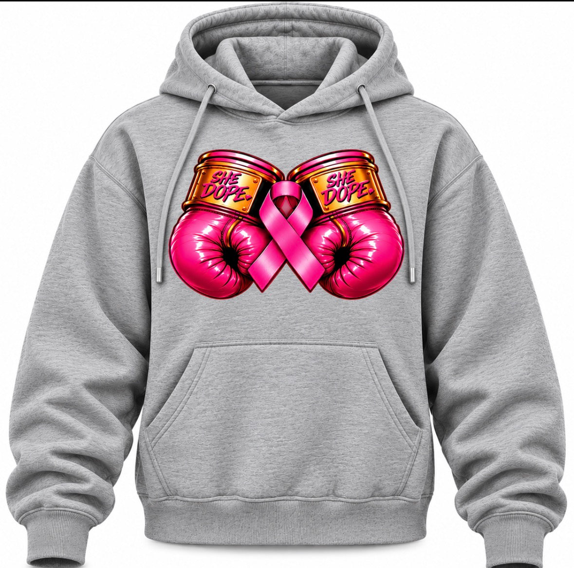 She Dope heather grey Girl Fight Hoodie
