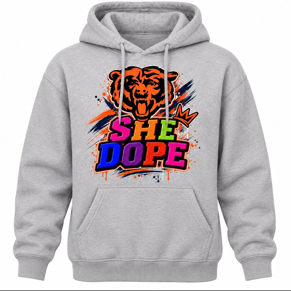 She Dope heather grey Bears Hoodie