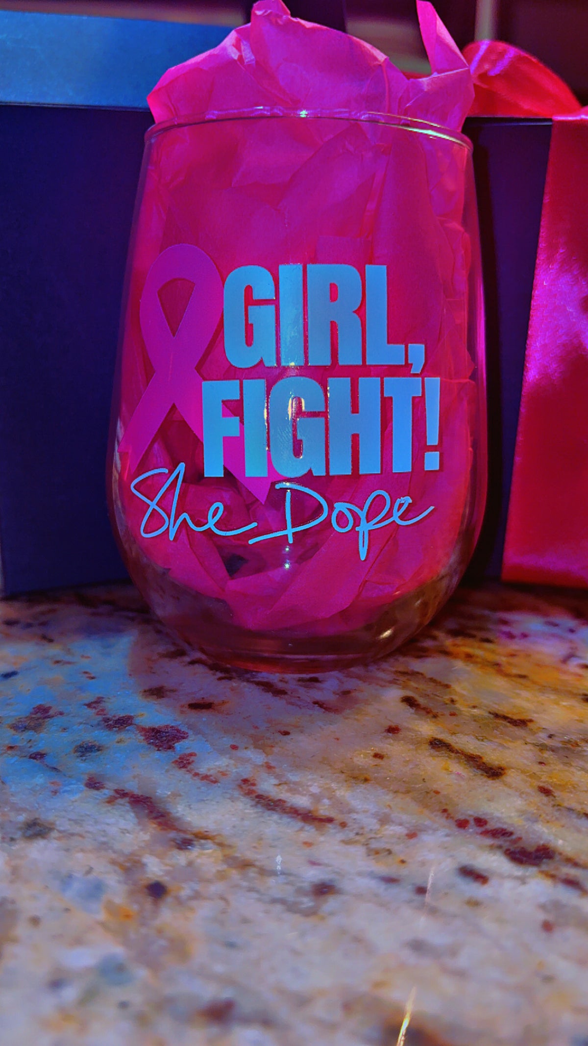 Girl, Fight! Wine Glass