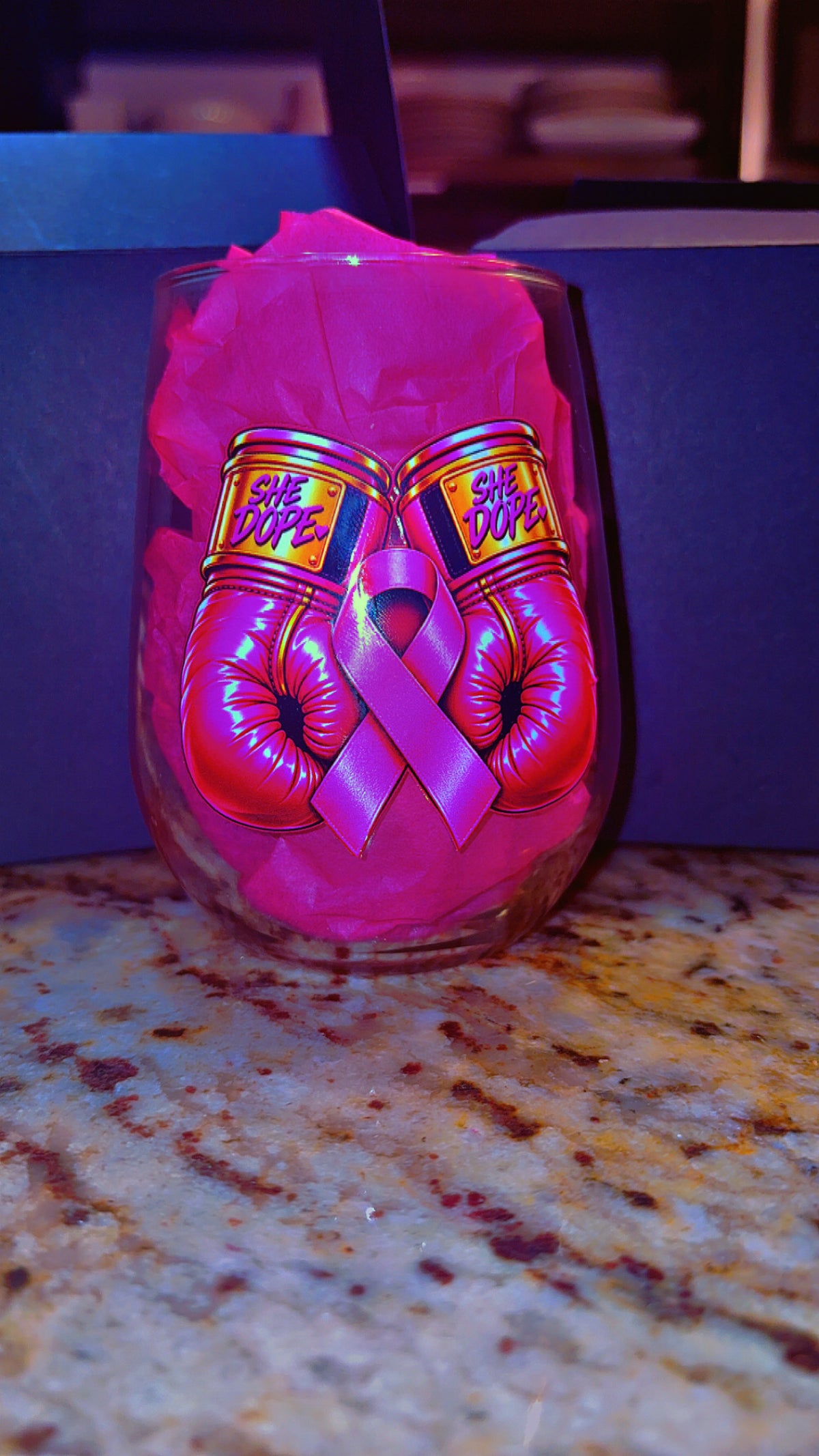 Girl, Fight! Boxing Wine Glass