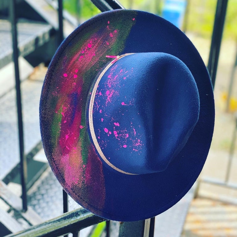 Navy Blue Red Bottom NO STYLIST Fedora