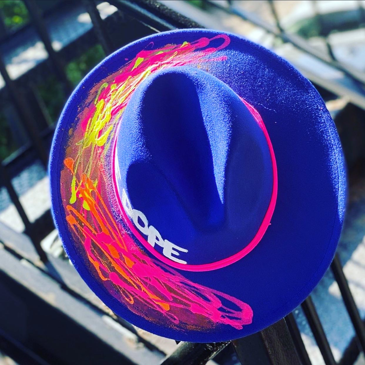 Royal Blue Pink Bottom SHE DOPE Fedora