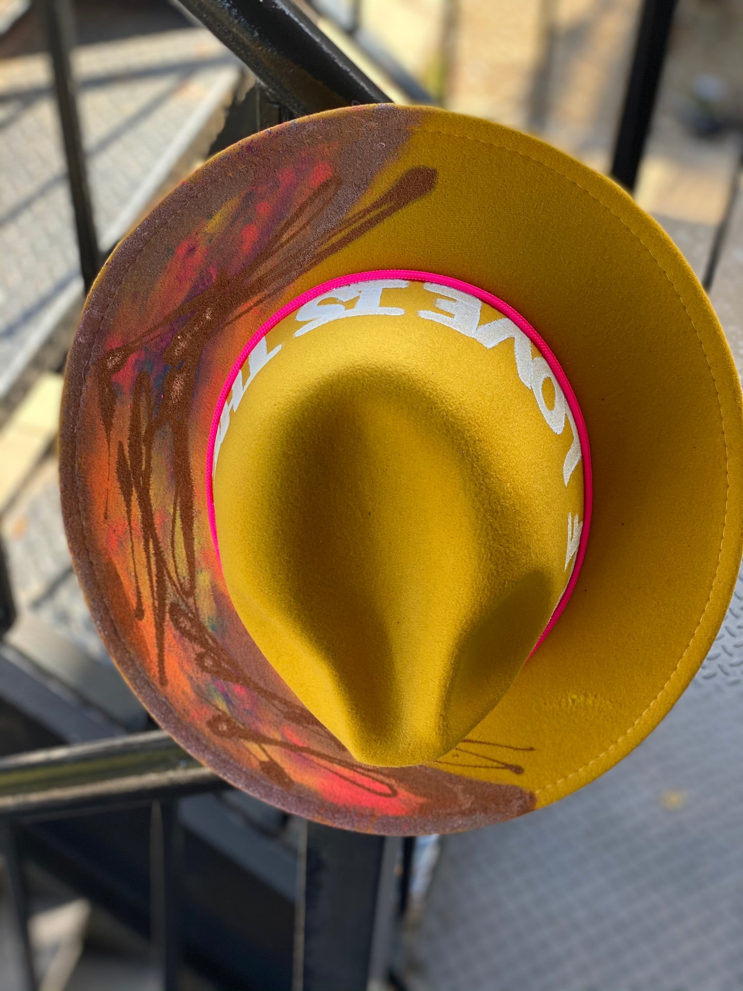 Mustard Yellow SELF LOVE Fedora