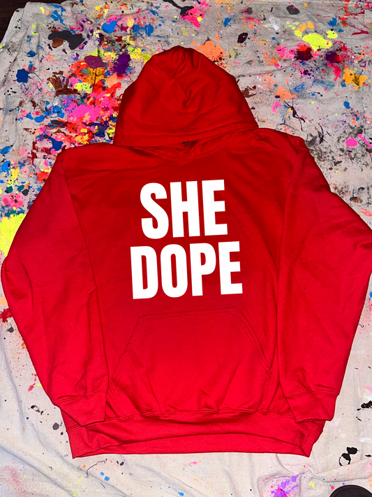 She Dope Red Hoodie