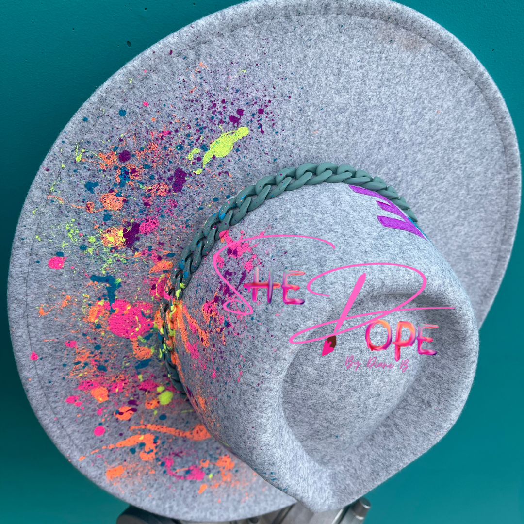 Linen Splatter Fedora