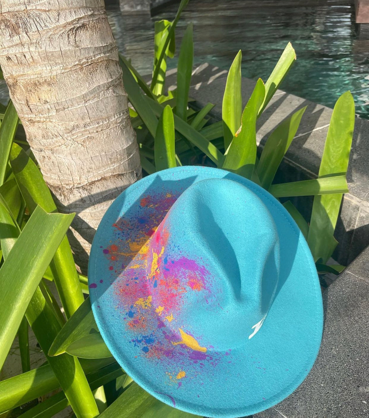 Issa Wife Aqua Blue Red Bottom Fedora