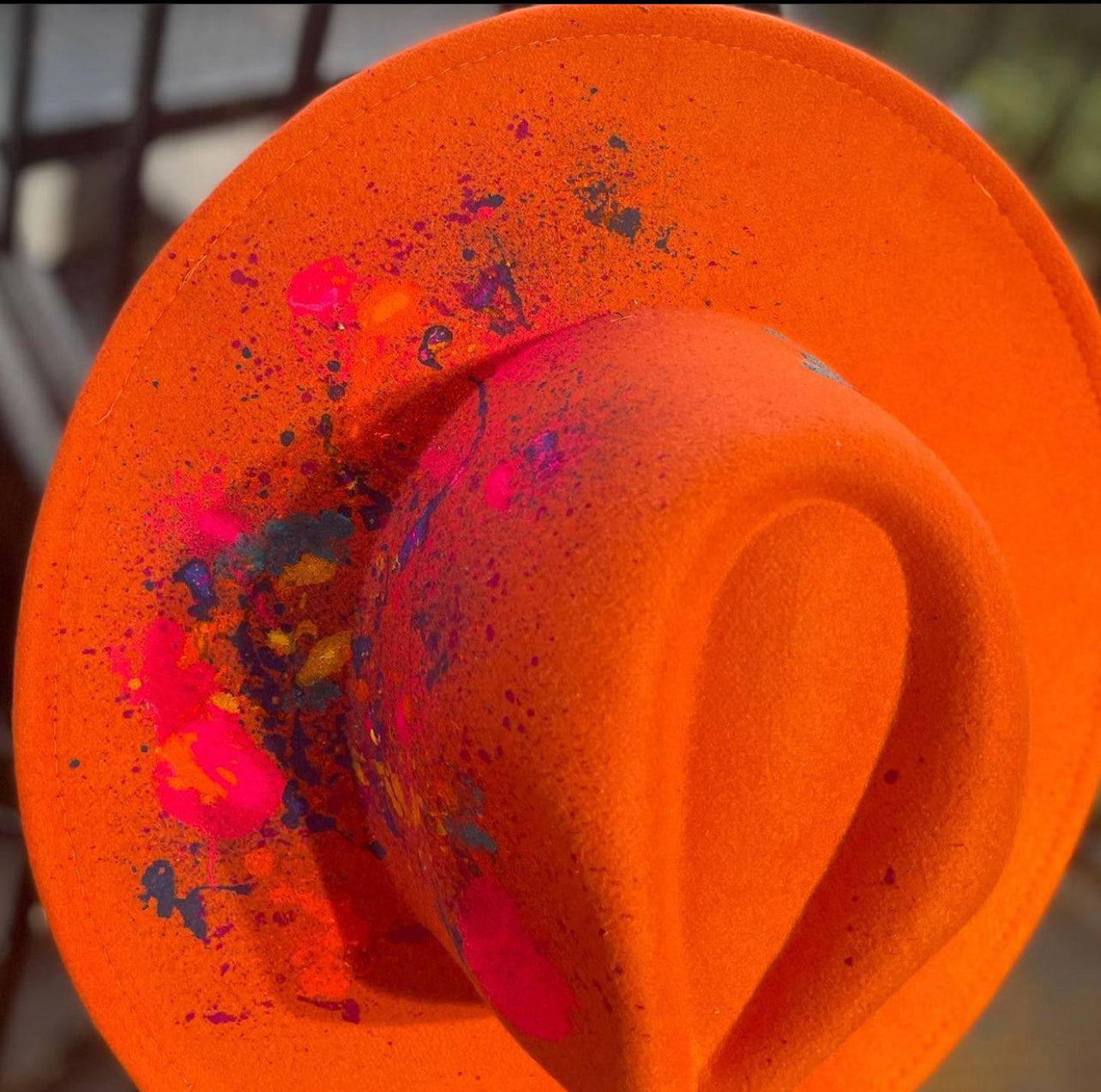 Pressure Orange splattered Fedora