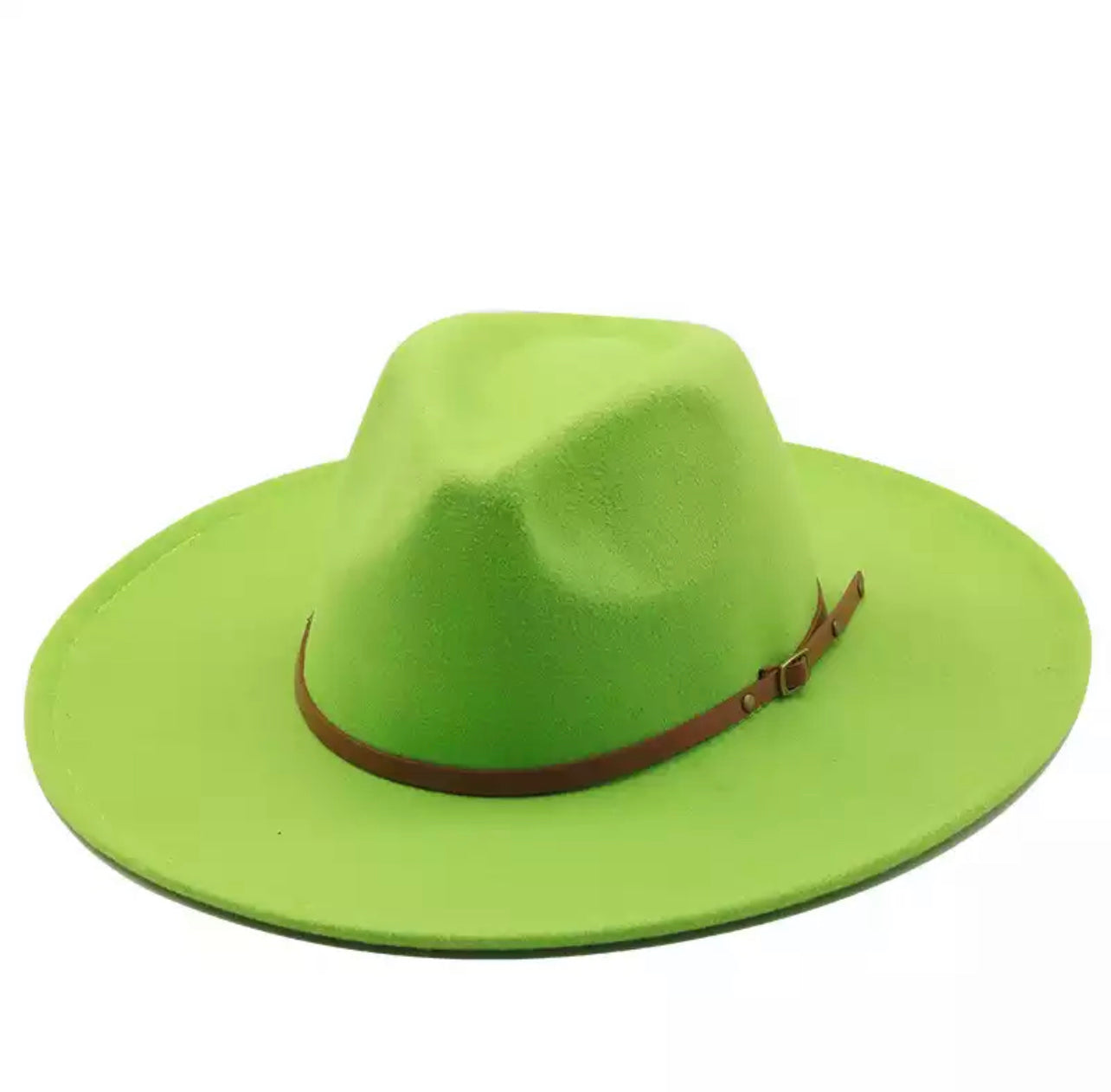 Solid Lime Bottom Fedora