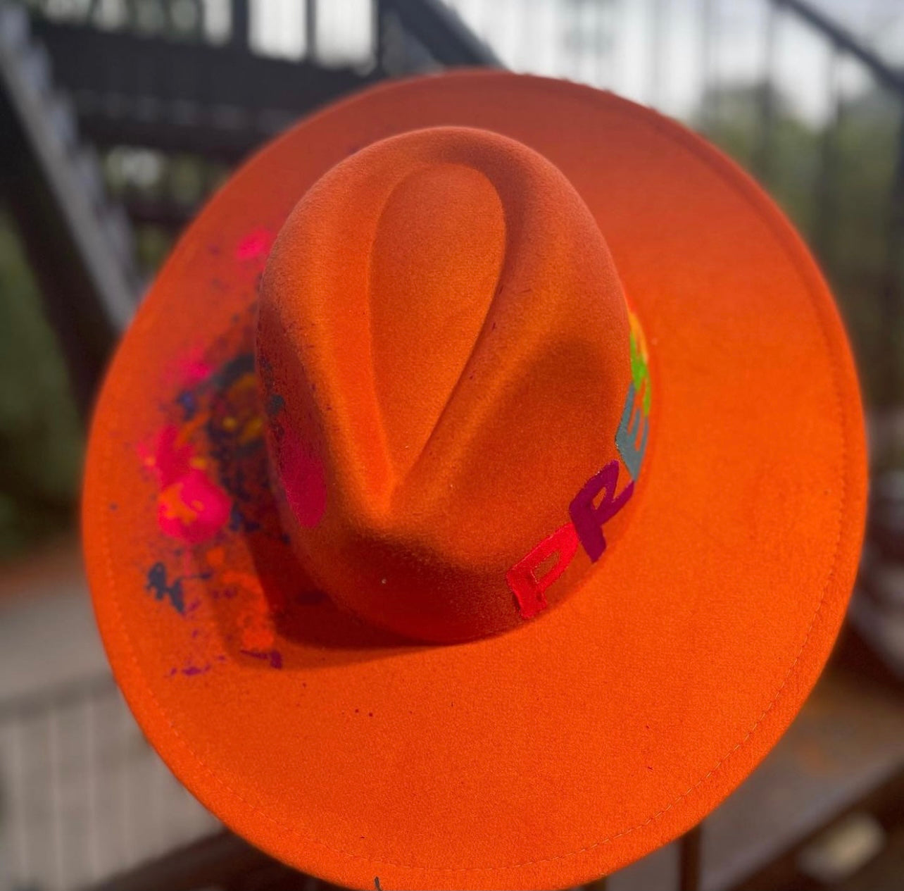 Pressure Orange splattered Fedora