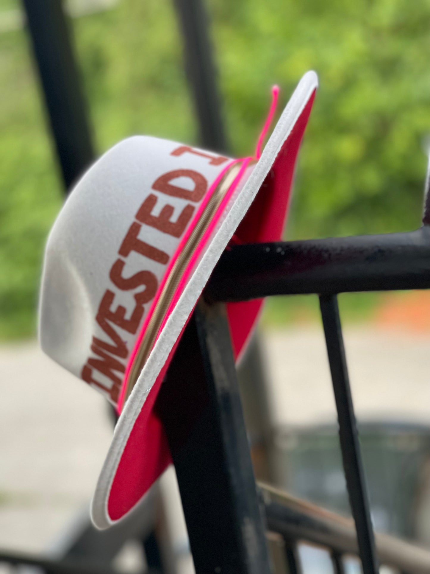White Red Bottom Invested In Myself Fedora