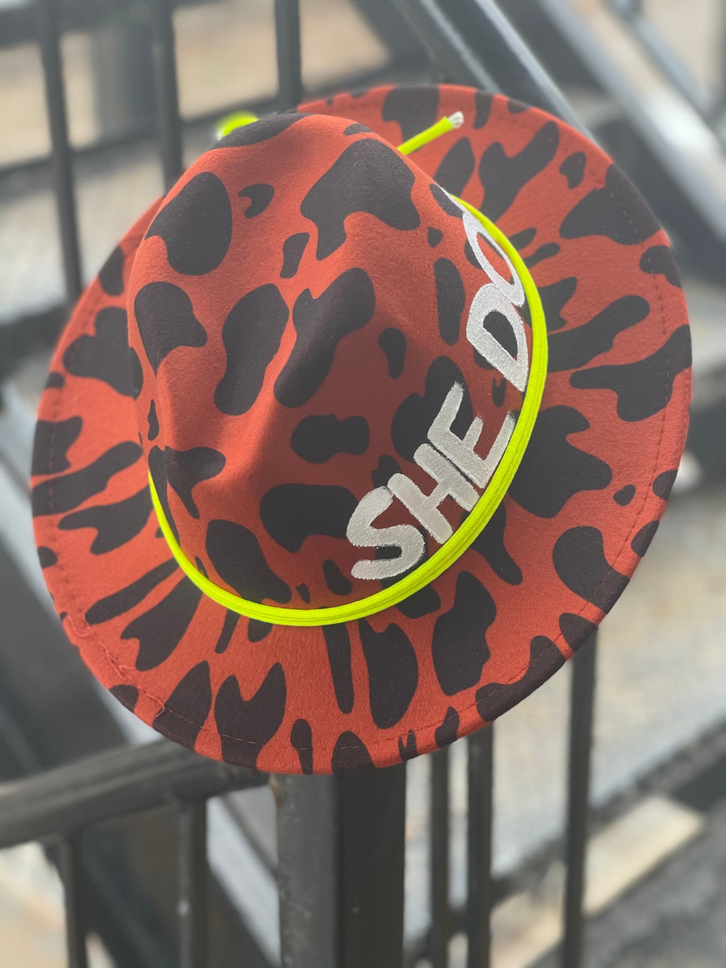 Rust & Black Spotted She Dope Fedora