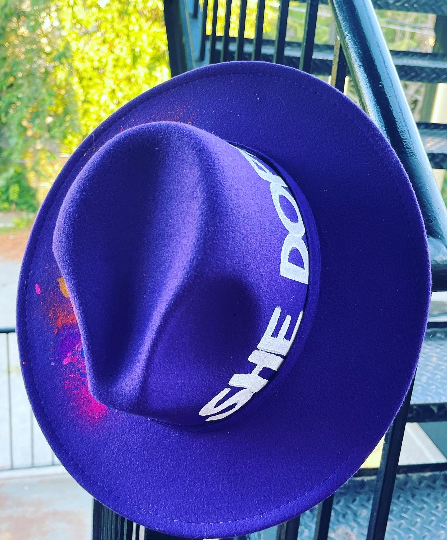 SHE DOPE Purple Red Bottom Fedora