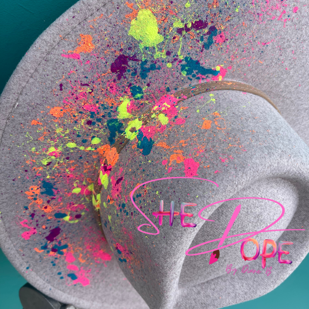 Linen Splatter Fedora