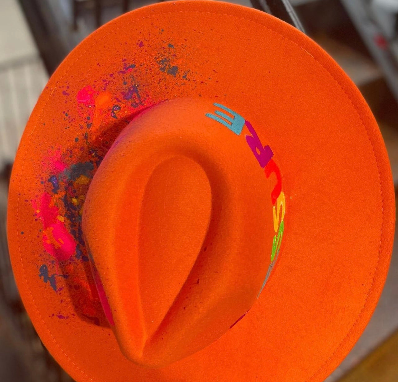 Pressure Orange splattered Fedora