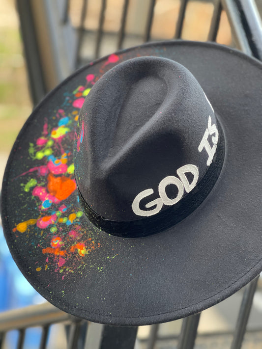 GOD IS DOPE Splatter Colored Fedora
