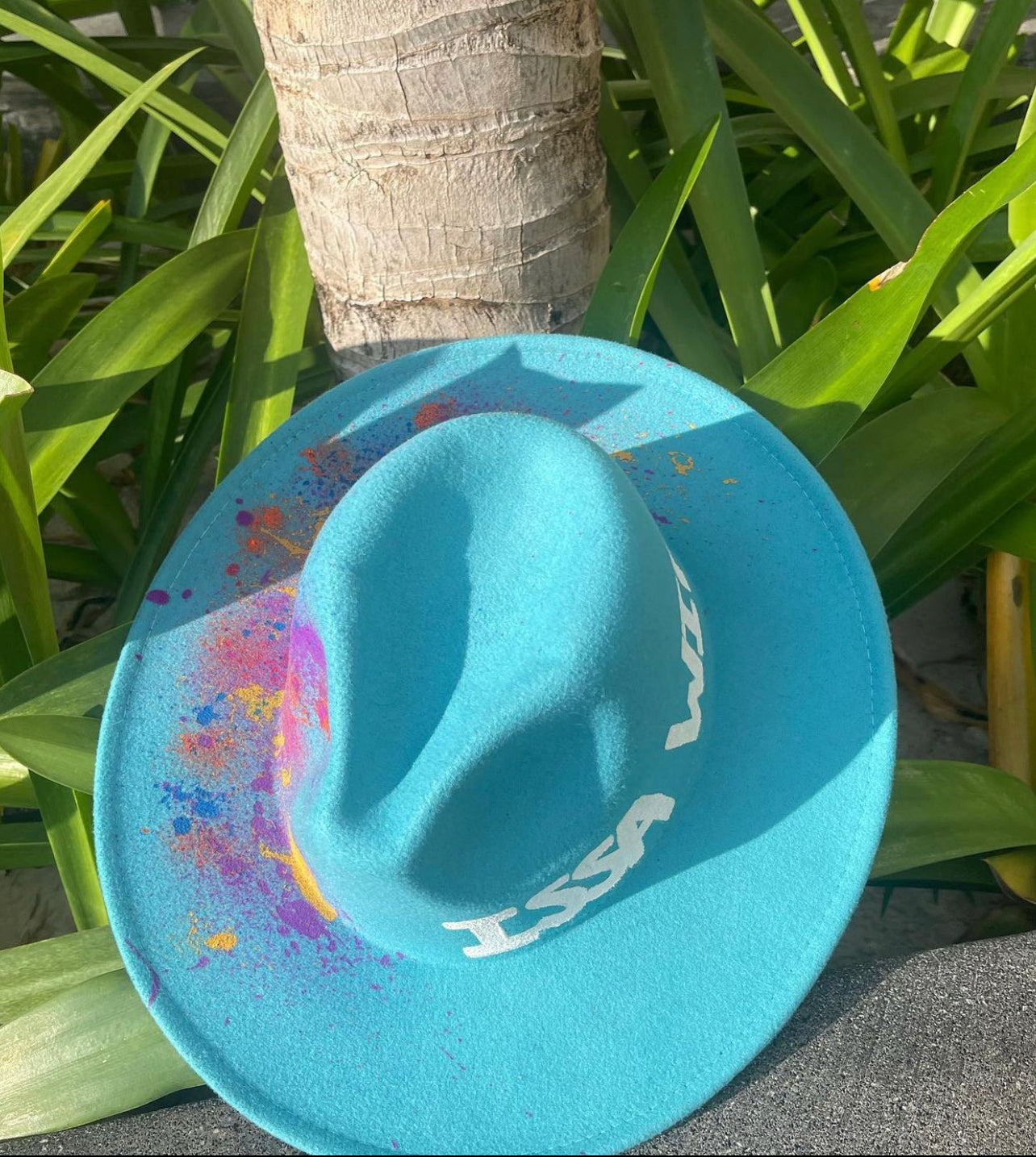 Issa Wife Aqua Blue Red Bottom Fedora
