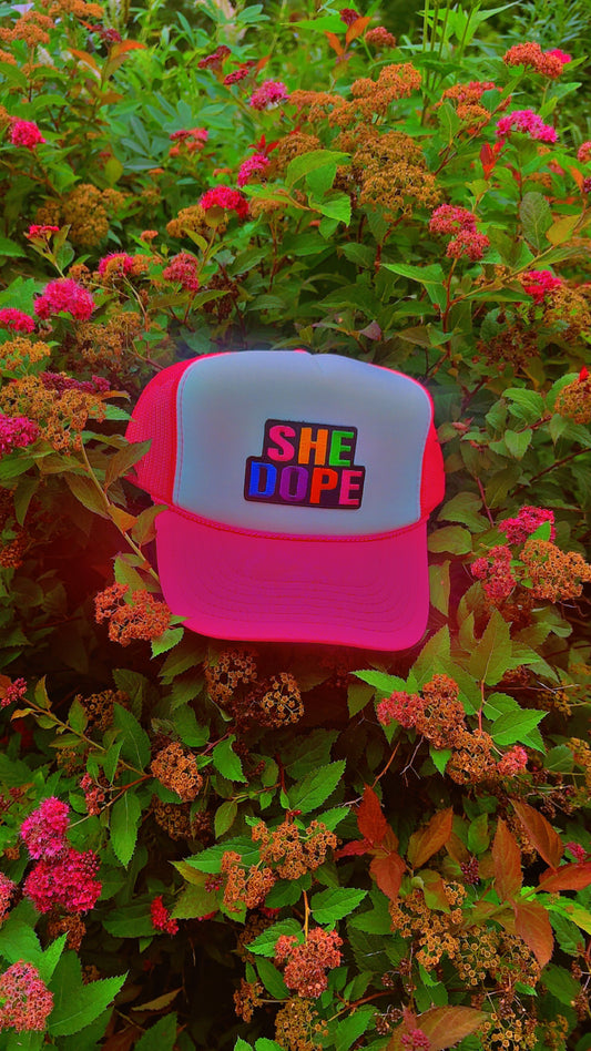 Pink/white logo She Dope Cap