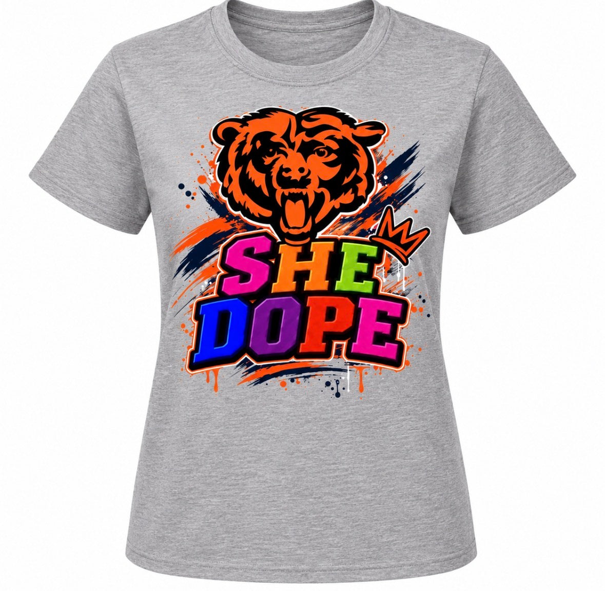 She Dope heather grey Bears Tee