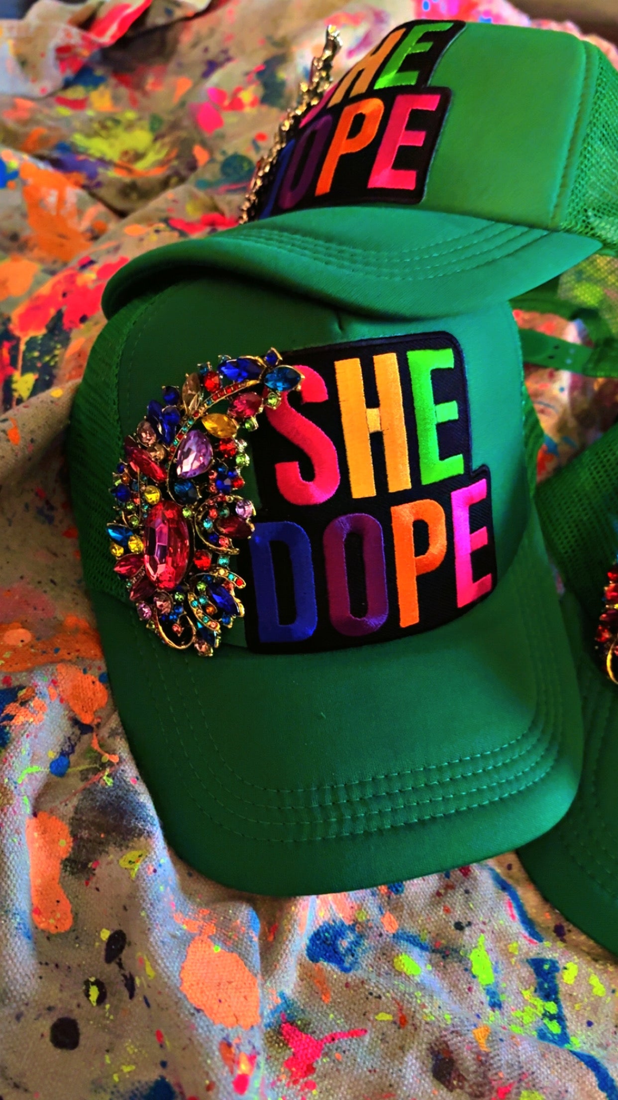 Green logo She Dope Cap