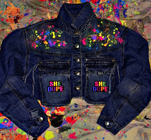 She Dope Blue washed Denim Jacket