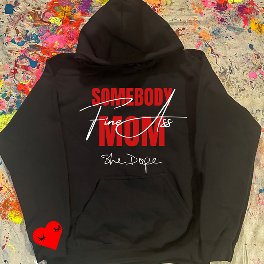 She Dope Fine Mom Black/Red Hoodie