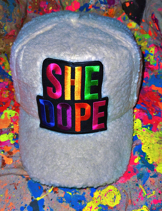 White She Dope Teddy Cap