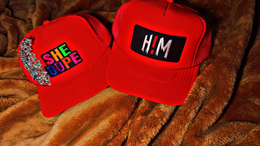 Red His & Hers SnapBack cap