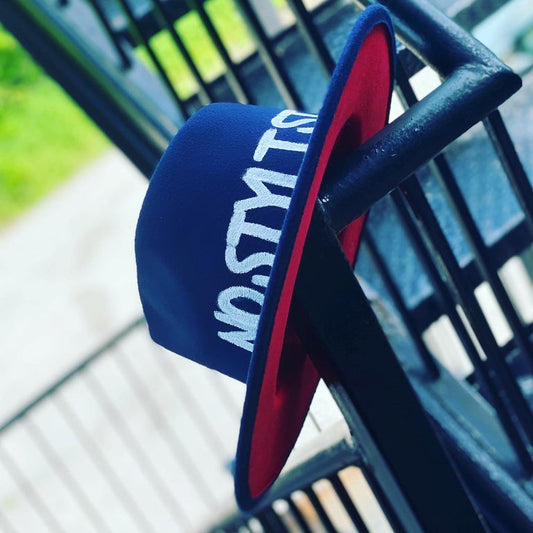 Navy Blue Red Bottom NO STYLIST Fedora
