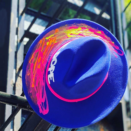 Royal Blue Pink Bottom SHE DOPE Fedora