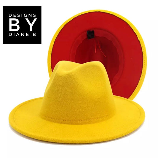 Canary Yellow Red Bottom Fedora