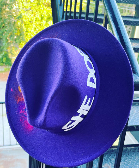 SHE DOPE Purple Red Bottom Fedora