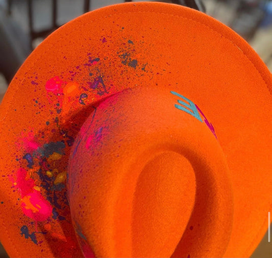 Pressure Orange splattered Fedora