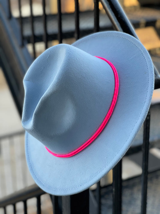 Solid Powder Blue Fedora