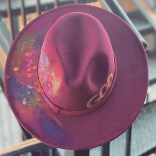 Burgundy Red Bottom GOD IS DOPE Fedora
